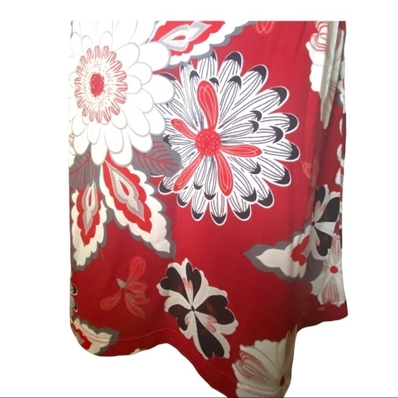 Esprit Skirt Set. Red Black Asian Themed Floral Print. Y2K Vibe - Picture 4 of 7